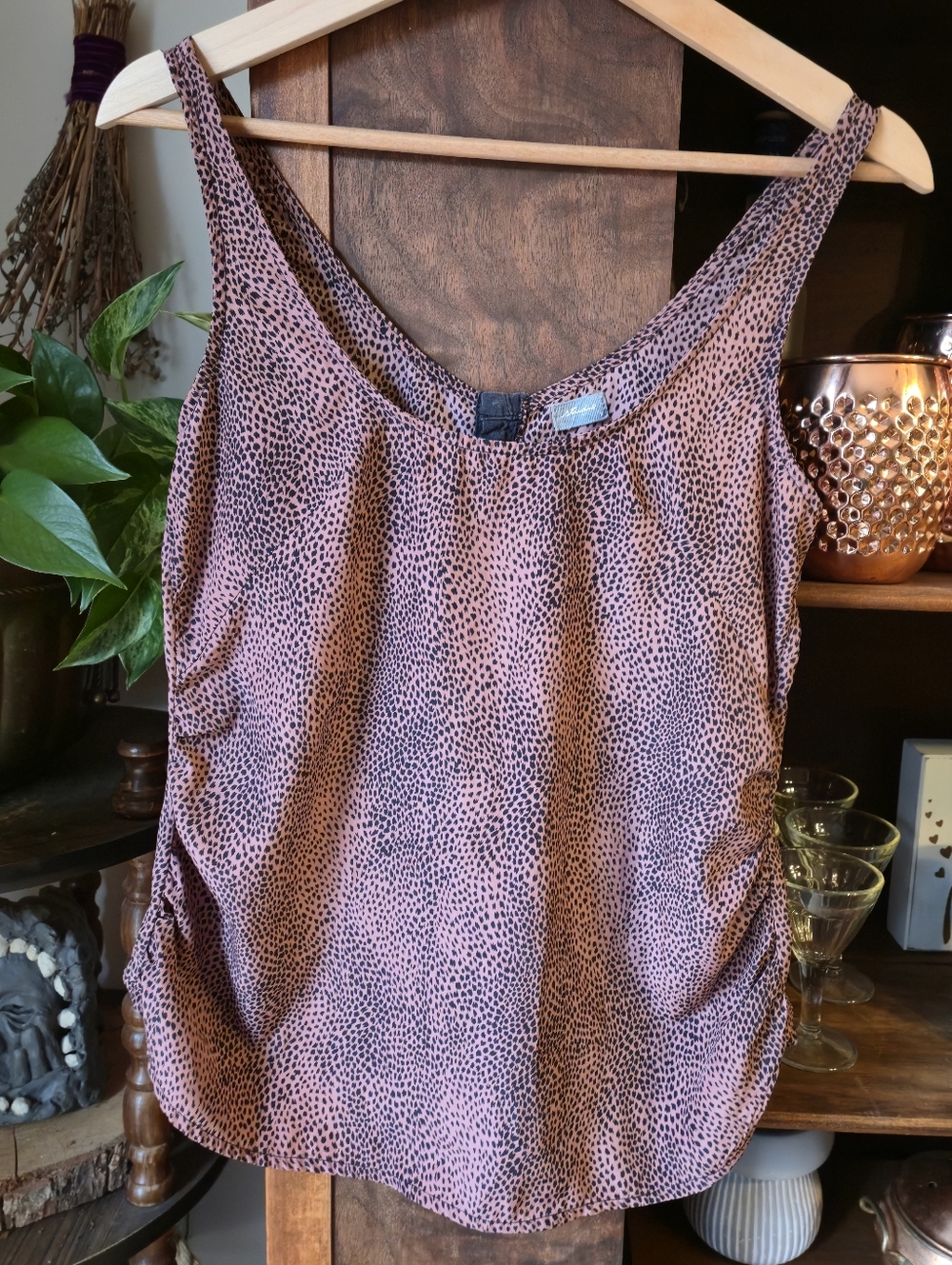 STUDIO Pink Leopard Scoop-Neck Camisole with Corset Back Detail, xlarge